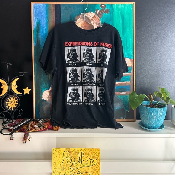 Star Wars Official Expressions Of Vader T Shirt Funny Fan Tee Faces Of Vader L - Picture 2 of 13